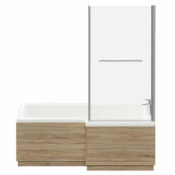 Loire 1700mm Right Hand L Shaped Shower Bath With Towel Rail Bath Screen And Bordalino Oak Front And End Bath Panel 11 Loire 1700mm Right Hand L Shaped Shower Bath With Towel Rail Bath Screen And Bordalino Oak Front And End Bath Panel -Wholesaledomestic Shop loire 1700mm right hand l shaped shower bath with towel rail bath screen and bordalino oak front and end bath panel front 25379.1691438790
