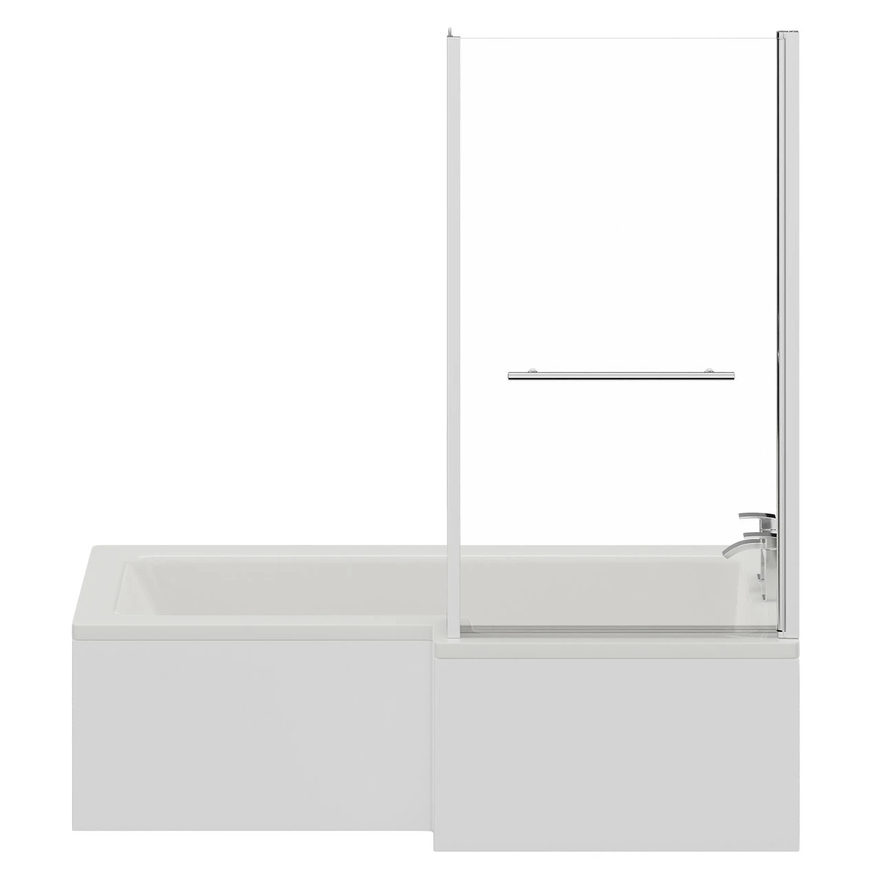 Loire 1700mm Right Hand L Shaped Shower Bath With Towel Rail Bath Screen And Front Bath Panel 6 Loire 1700mm Right Hand L Shaped Shower Bath With Towel Rail Bath Screen And Front Bath Panel - Image 4