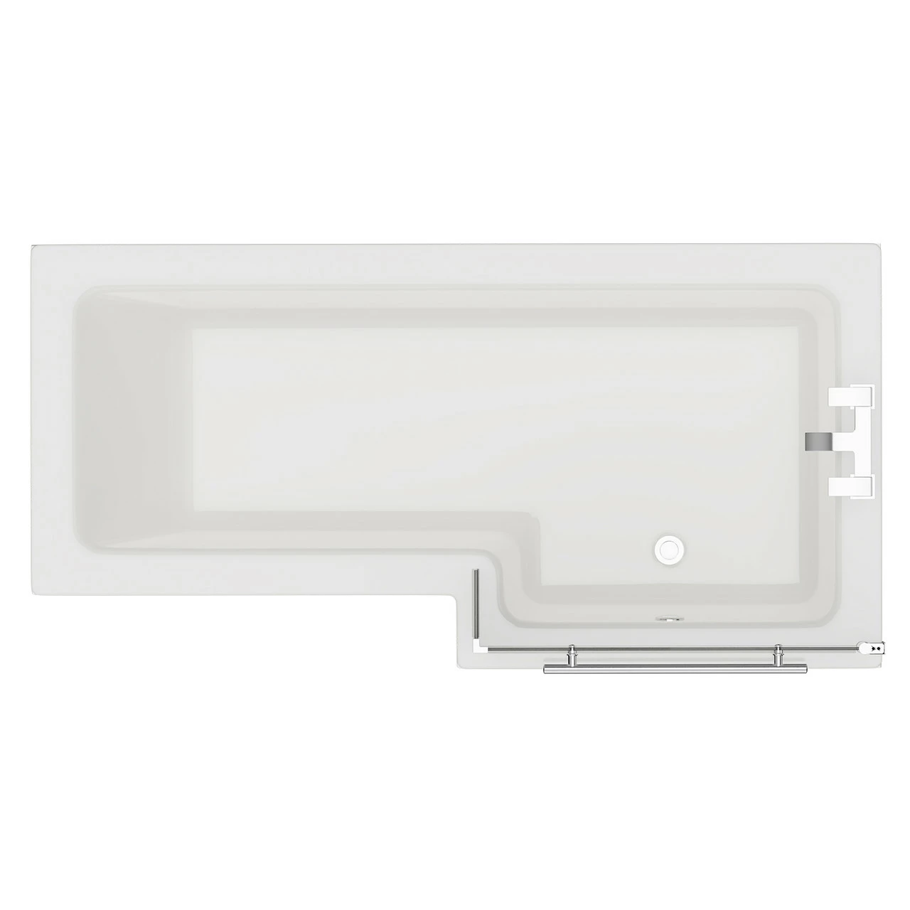 Loire 1700mm Right Hand L Shaped Shower Bath With Towel Rail Bath Screen And Front Bath Panel 3 Loire 1700mm Right Hand L Shaped Shower Bath With Towel Rail Bath Screen And Front Bath Panel