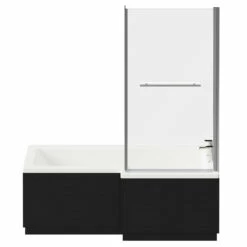 Loire 1700mm Right Hand L Shaped Shower Bath With Towel Rail Bath Screen And Nero Oak Front And End Bath Panel 11 Loire 1700mm Right Hand L Shaped Shower Bath With Towel Rail Bath Screen And Nero Oak Front And End Bath Panel -Wholesaledomestic Shop loire 1700mm right hand l shaped shower bath with towel rail bath screen and nero oak front and end bath panel front 82573.1691438793