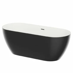 Luxor Black 1650mm X 700mm Double Ended Freestanding Bath