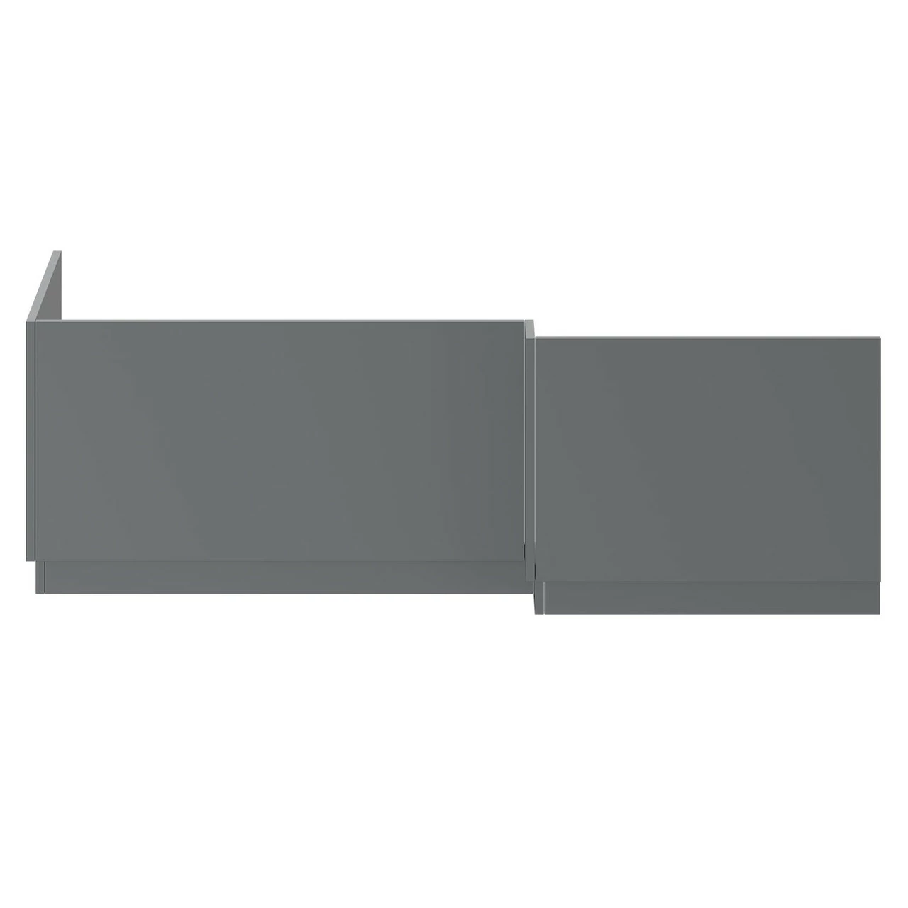 Gloss Grey MDF 1700mm L Shaped Front And End Bath Panel Set 4 Gloss Grey MDF 1700mm L Shaped Front And End Bath Panel Set - Image 2