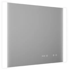 Nona 900mm X 700mm LED Illuminated Mirror With Demister And Clock -Wholesaledomestic Shop nona 900mm x 700mm led illuminated mirror with demister and clock left 52713.1652444452