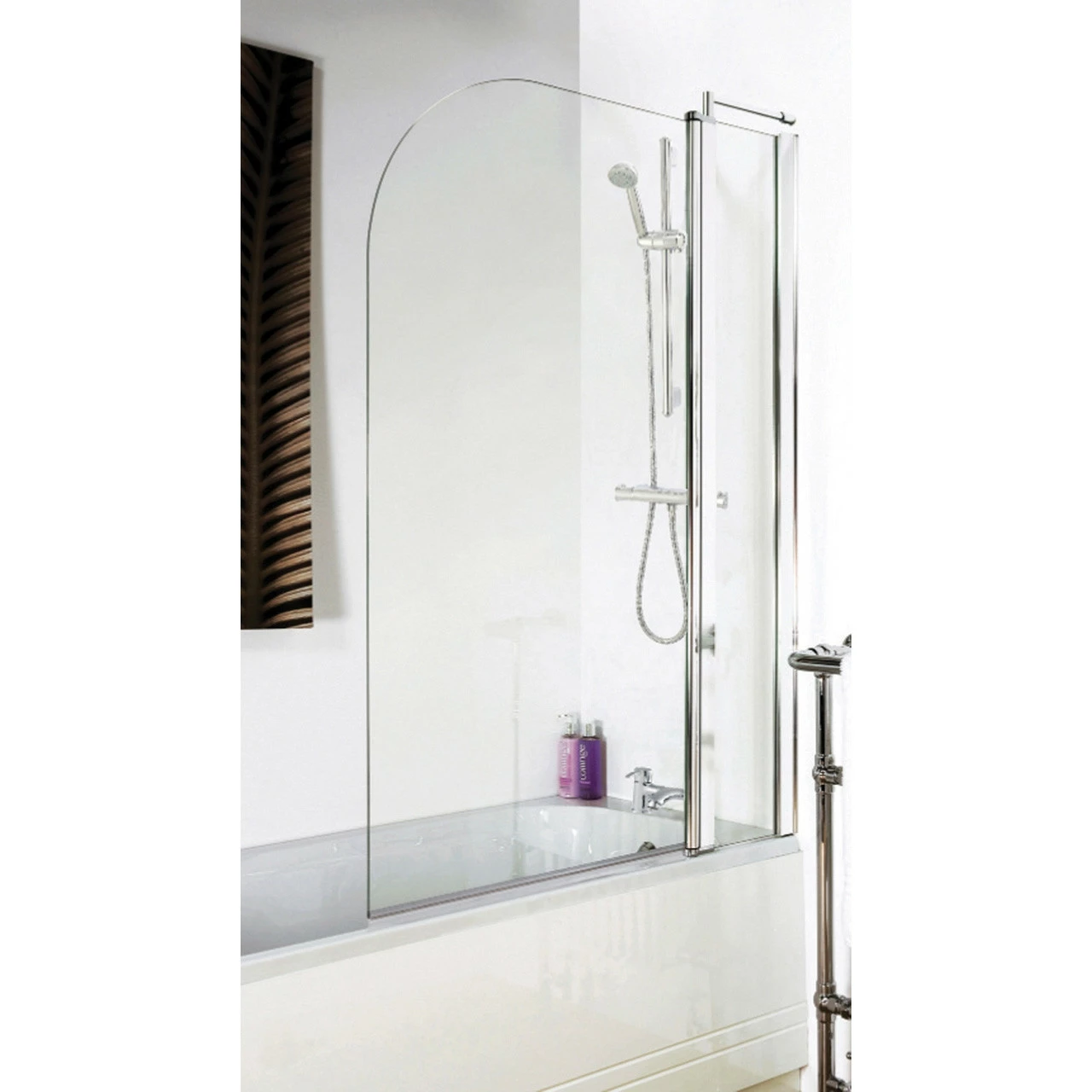 Nuie 790mm Straight Bath Screen With Fixed Panel - NSS2 - Image 2