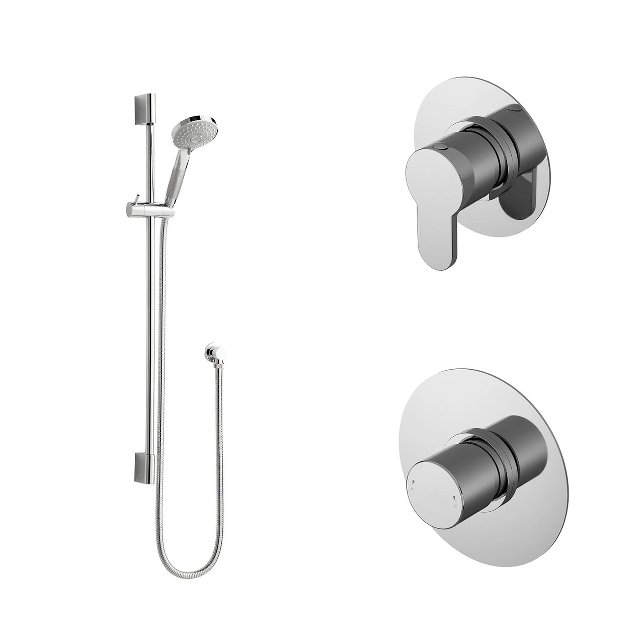 Nuie Arvan Chrome 1 Outlet Concealed Thermostatic Shower Bundle With Slide Rail Kit - SBR126ST1 3 Nuie Arvan Chrome 1 Outlet Concealed Thermostatic Shower Bundle With Slide Rail Kit - SBR126ST1