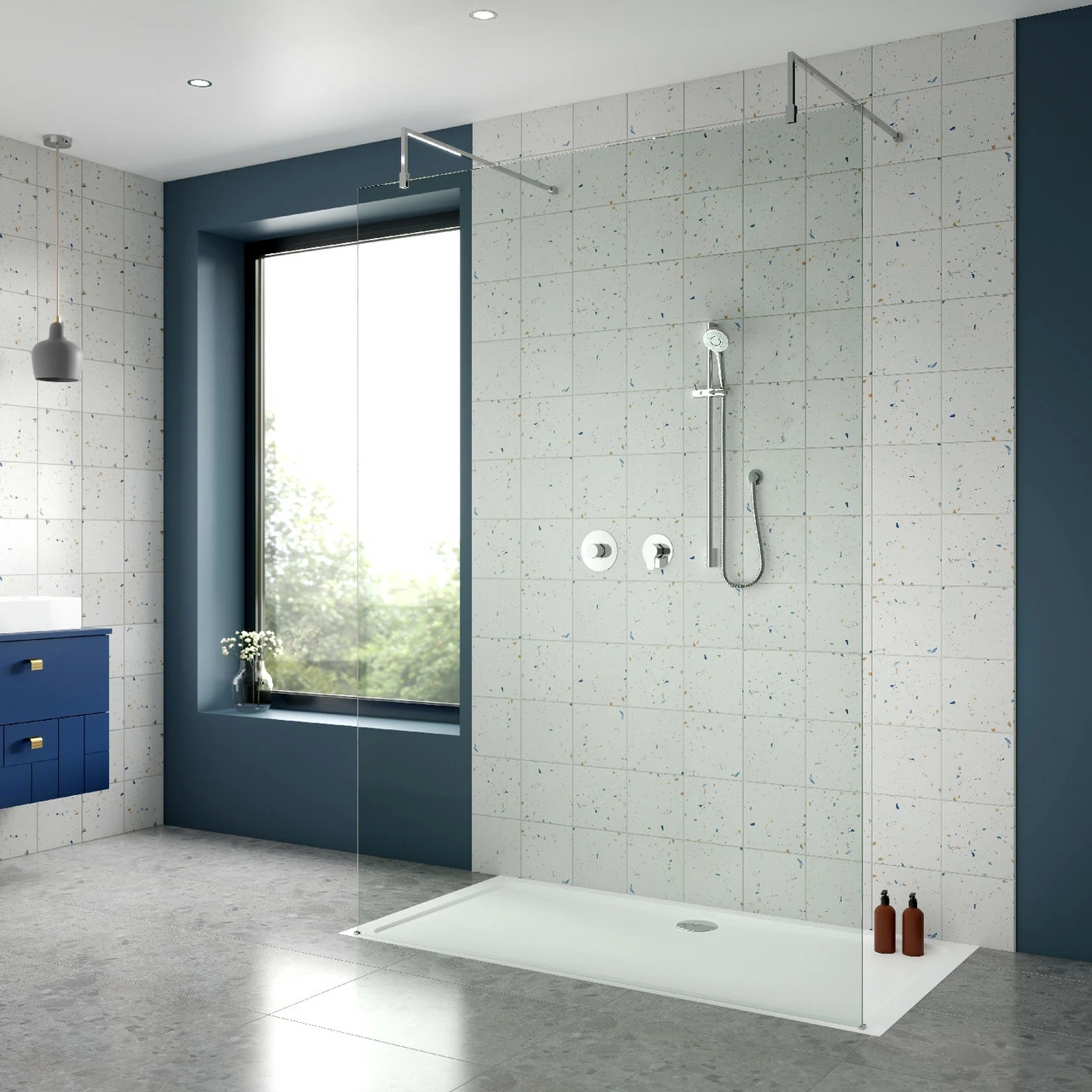 Nuie Arvan Chrome 1 Outlet Concealed Thermostatic Shower Bundle With Slide Rail Kit - SBR126ST1 6 Nuie Arvan Chrome 1 Outlet Concealed Thermostatic Shower Bundle With Slide Rail Kit - SBR126ST1 - Image 4