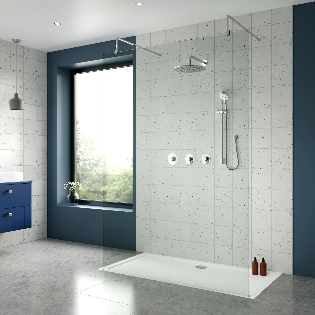 Nuie Arvan Chrome 2 Outlet Concealed Thermostatic Shower Bundle Including Fixed Head With Wall Arm And Slide Rail Kit - SBR128ST2 6 Nuie Arvan Chrome 2 Outlet Concealed Thermostatic Shower Bundle Including Fixed Head With Wall Arm And Slide Rail Kit - SBR128ST2 - Image 4