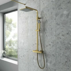 Nuie Brushed Brass Thermostatic Shower Bar Valve And Rigid Riser Shower Kit With Square Head- JTY886 6 Nuie Brushed Brass Thermostatic Shower Bar Valve And Rigid Riser Shower Kit With Square Head- JTY886 -Wholesaledomestic Shop nuie brushed brass thermostatic shower bar valve and rigid riser shower kit with square head jty886 two 69500.1666714480