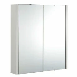 Nuie Eden Gloss Grey Mist 600mm 2 Door Mirror Cabinet - NVM413