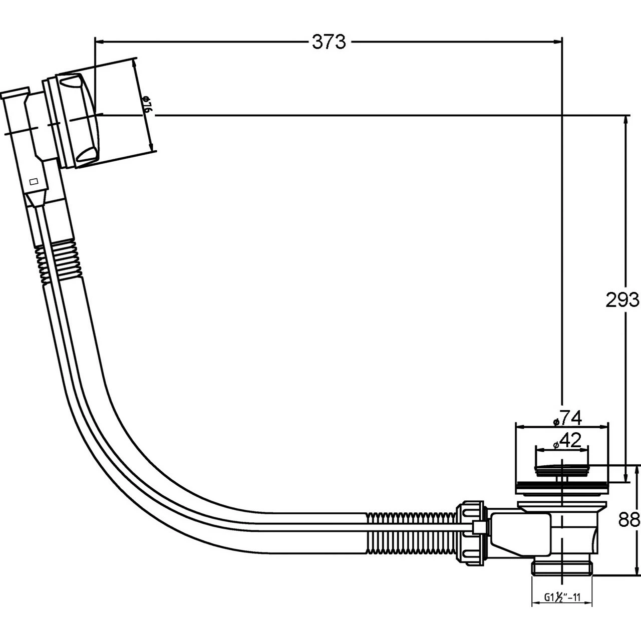 Nuie Pop-up Bath Waste - E357 4 Nuie Pop-up Bath Waste - E357 - Image 2