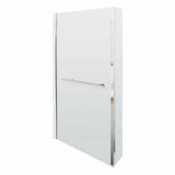 Nuie Quattro 805mm Square Hinged Shower Bath Screen With Rail - NSBSR1