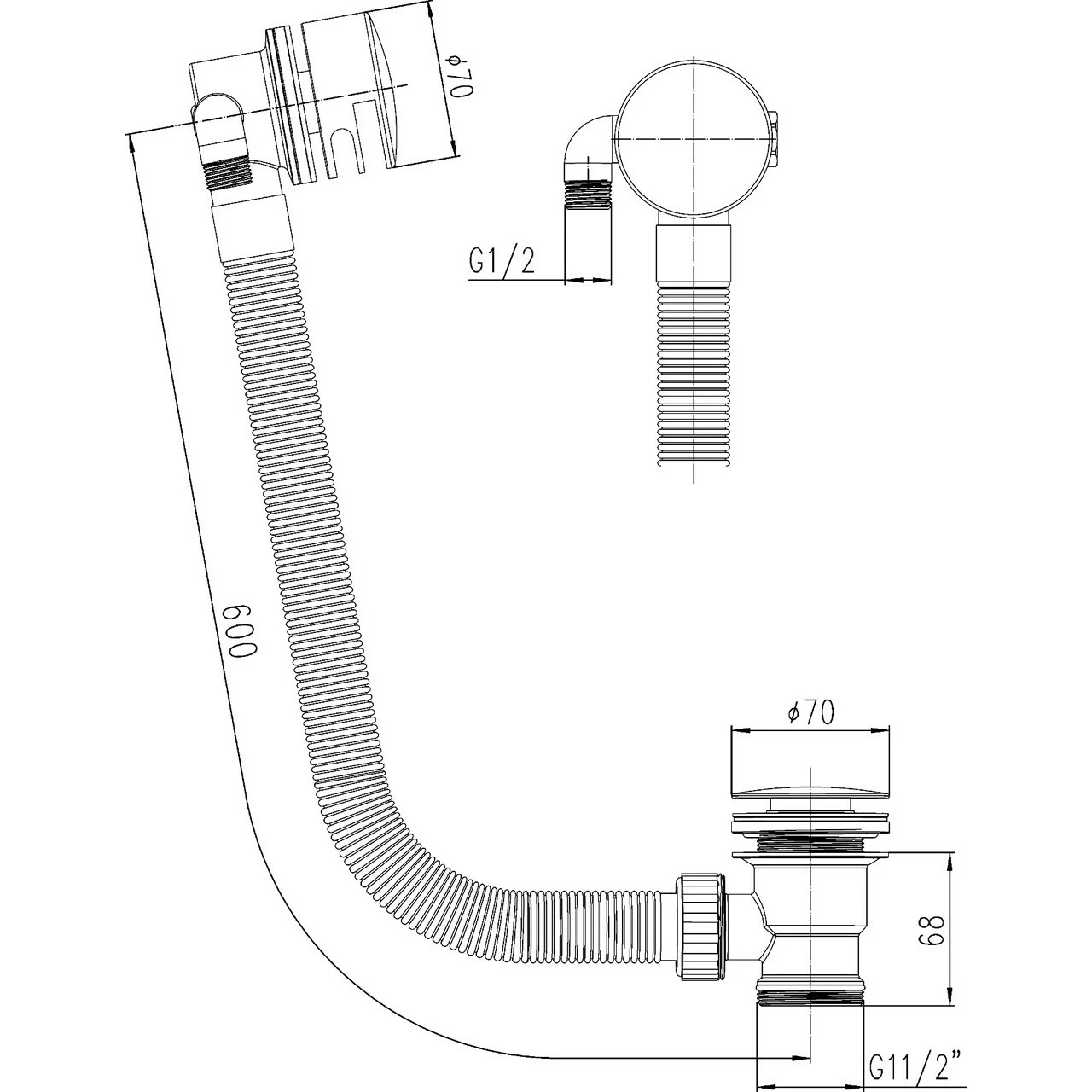 Nuie Round Slimline Freeflow Bath Filler - E316 4 Nuie Round Slimline Freeflow Bath Filler - E316 - Image 2