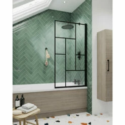 Nuie Square Block Matt Black Framed Bath Screen - NSSQBB 8 Nuie Square Block Matt Black Framed Bath Screen - NSSQBB -Wholesaledomestic Shop nuie square block matt black framed bath screen nssqbb three 73335.1666714495