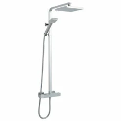 Nuie Thermostatic Shower Bar Valve And Rigid Riser Shower Kit With Square Head- JTY386