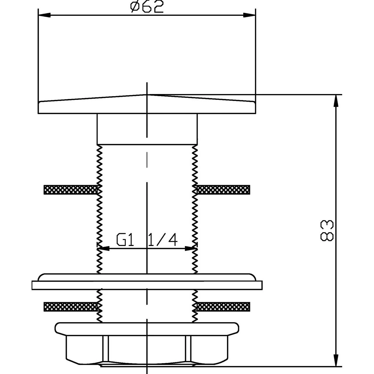 Nuie Unslotted Flip Top Basin Waste - ER02 3 Nuie Unslotted Flip Top Basin Waste - ER02 - Image 2