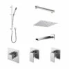 Nuie Windon Chrome 3 Outlet Concealed Thermostatic Shower Bundle Including Wall Fixed Head With Slide Rail Kit And Bath Spout - SBS137ST3 2 Nuie Windon Chrome 3 Outlet Concealed Thermostatic Shower Bundle Including Wall Fixed Head With Slide Rail Kit And Bath Spout - SBS137ST3 -Wholesaledomestic Shop nuie windon chrome 3 outlet concealed thermostatic shower bundle including wall fixed head with slide rail kit and bath spout sbs137st3 59363.1666714534