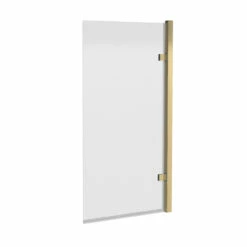 Old London Brushed Brass 1430mm X 785mm Hinged Bath Screen - NSSQ78