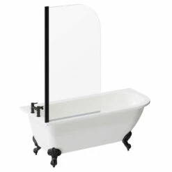 Oxford 1700mm X 750mm Left Hand Single Ended Freestanding Shower Bath With Bath Screen And Matt Black Claw Feet 10 Oxford 1700mm X 750mm Left Hand Single Ended Freestanding Shower Bath With Bath Screen And Matt Black Claw Feet -Wholesaledomestic Shop oxford 1700mm x 750mm left hand single ended freestanding shower bath with bath screen and matt black claw feet left 71979.1667579128