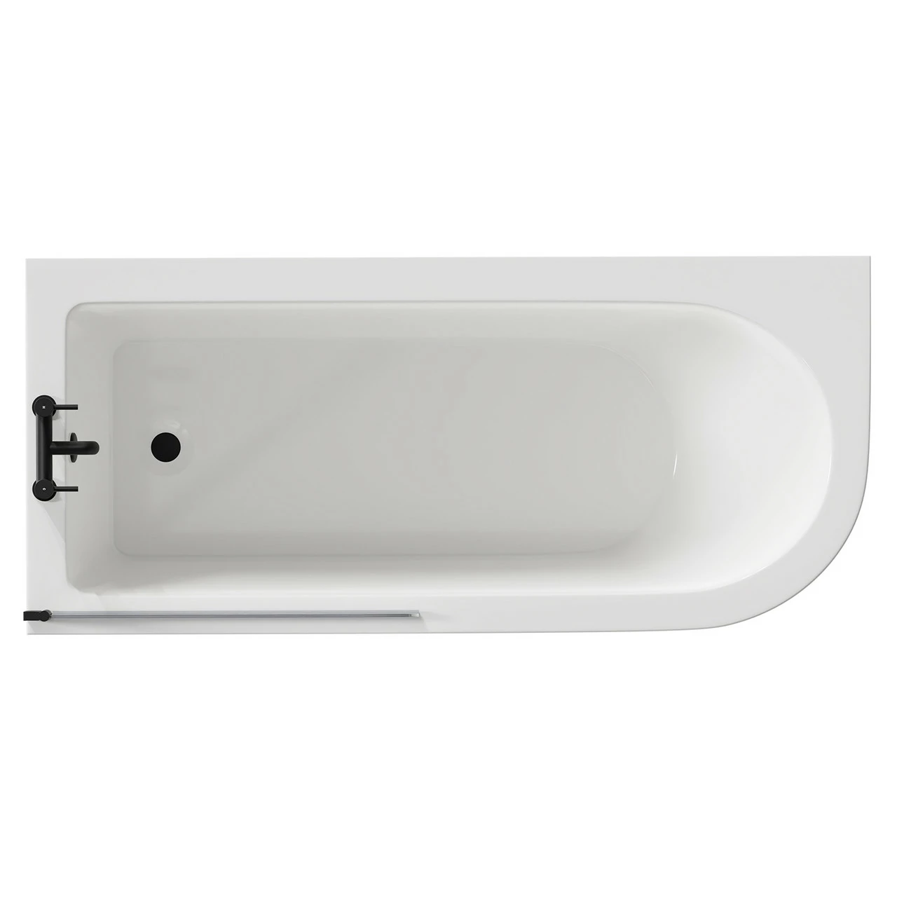 Oxford 1700mm X 750mm Left Hand Single Ended Freestanding Shower Bath With Bath Screen And Matt Black Claw Feet 7 Oxford 1700mm X 750mm Left Hand Single Ended Freestanding Shower Bath With Bath Screen And Matt Black Claw Feet - Image 5