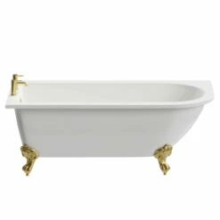 Windsor. Oxford 1700mm X 750mm Left Hand Single Ended Freestanding Shower Bath With Brushed Brass Claw Feet 11 Windsor. Oxford 1700mm X 750mm Left Hand Single Ended Freestanding Shower Bath With Brushed Brass Claw Feet -Wholesaledomestic Shop oxford 1700mm x 750mm left hand single ended freestanding shower bath with brushed brass claw feet front 09706.1664555832