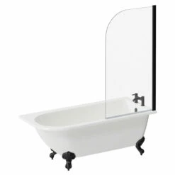 Oxford 1700mm X 750mm Right Hand Single Ended Freestanding Shower Bath With Bath Screen And Matt Black Claw Feet 10 Oxford 1700mm X 750mm Right Hand Single Ended Freestanding Shower Bath With Bath Screen And Matt Black Claw Feet -Wholesaledomestic Shop oxford 1700mm x 750mm right hand single ended freestanding shower bath with bath screen and matt black claw feet left 56217.1667579127