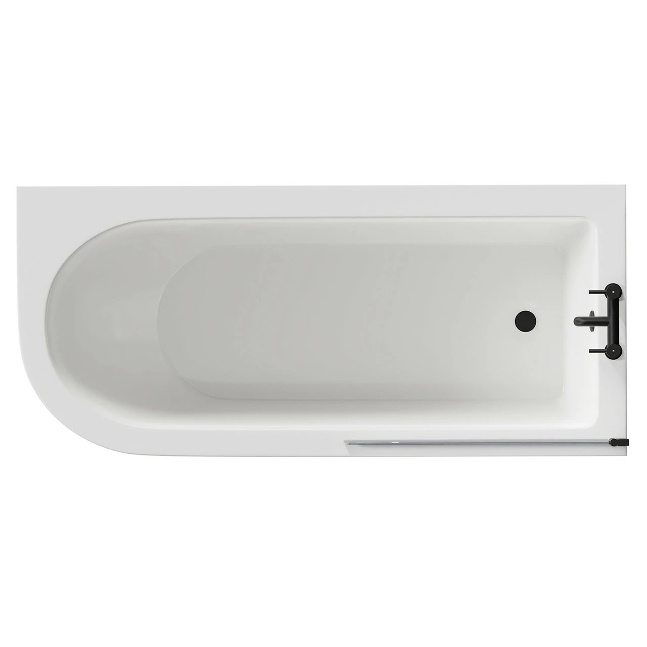 Oxford 1700mm X 750mm Right Hand Single Ended Freestanding Shower Bath With Bath Screen And Matt Black Claw Feet 7 Oxford 1700mm X 750mm Right Hand Single Ended Freestanding Shower Bath With Bath Screen And Matt Black Claw Feet - Image 5