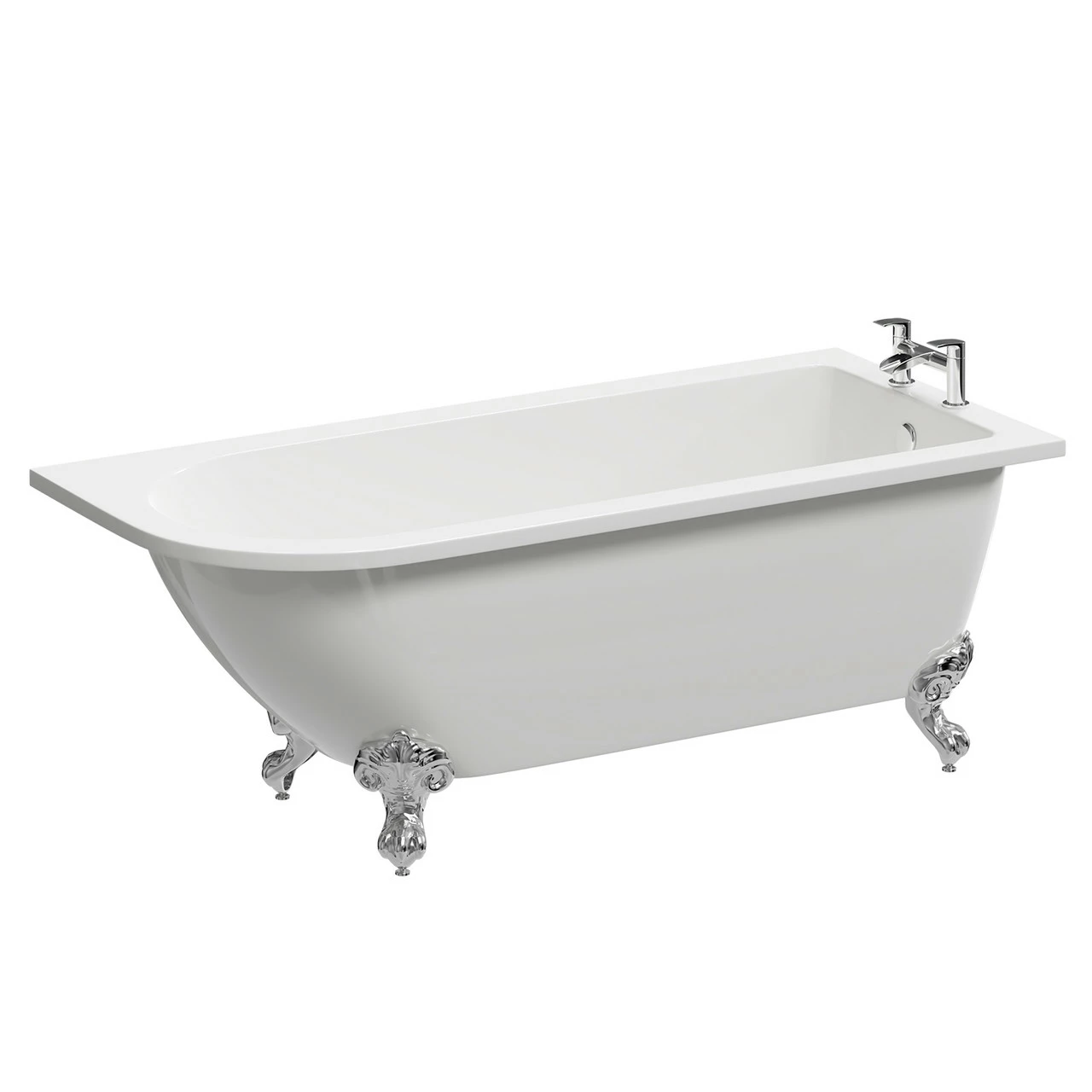 Windsor. Oxford 1700mm X 750mm Right Hand Single Ended Freestanding Shower Bath With Chrome Claw Feet 5 Windsor. Oxford 1700mm X 750mm Right Hand Single Ended Freestanding Shower Bath With Chrome Claw Feet - Image 3