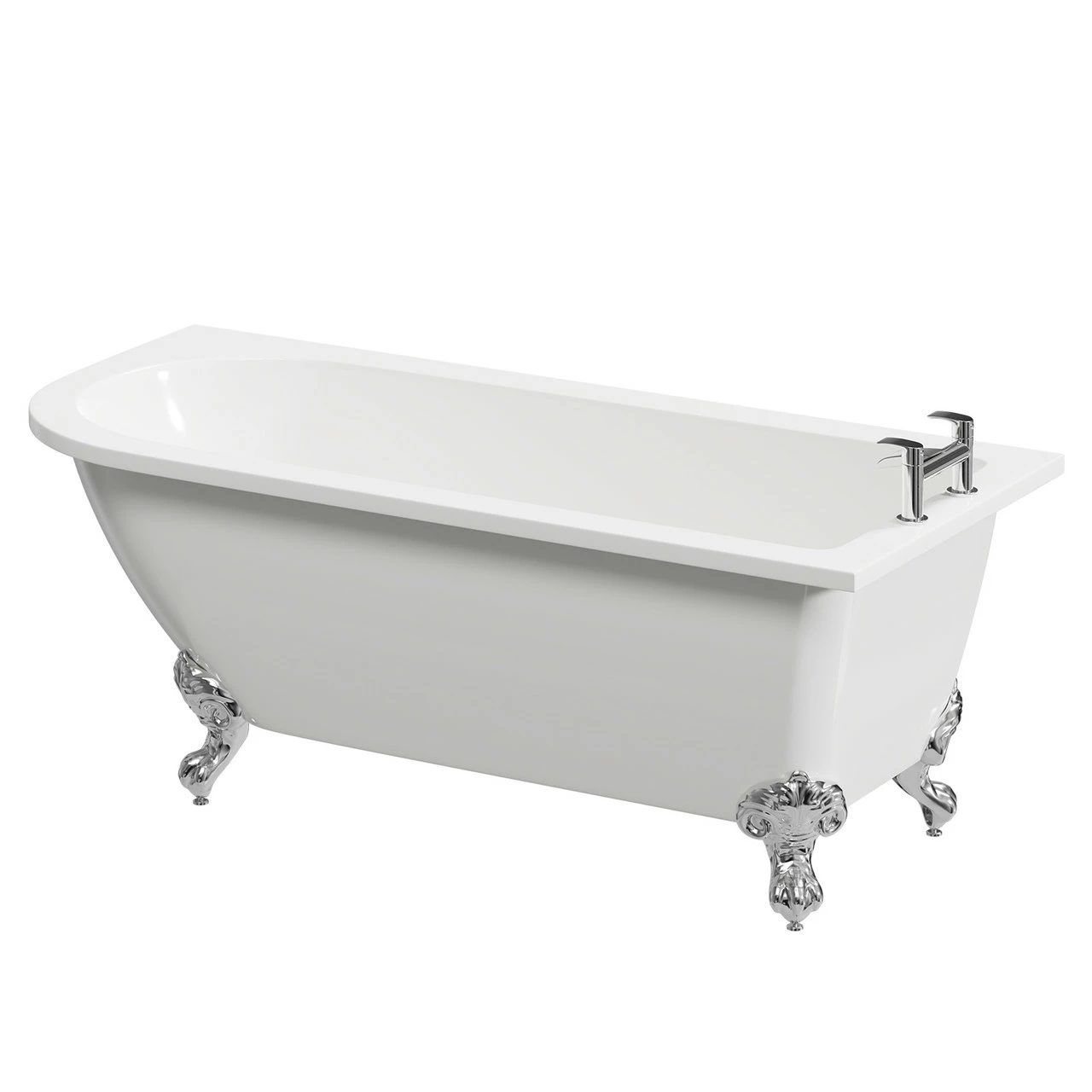 Windsor. Oxford 1700mm X 750mm Right Hand Single Ended Freestanding Shower Bath With Chrome Claw Feet 3 Windsor. Oxford 1700mm X 750mm Right Hand Single Ended Freestanding Shower Bath With Chrome Claw Feet