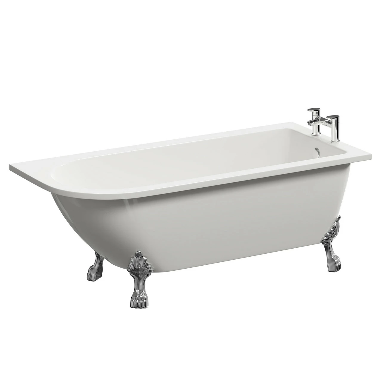 Windsor. Oxford 1700mm X 750mm Right Hand Single Ended Freestanding Shower Bath With Chrome Tiger Feet 5 Windsor. Oxford 1700mm X 750mm Right Hand Single Ended Freestanding Shower Bath With Chrome Tiger Feet - Image 3