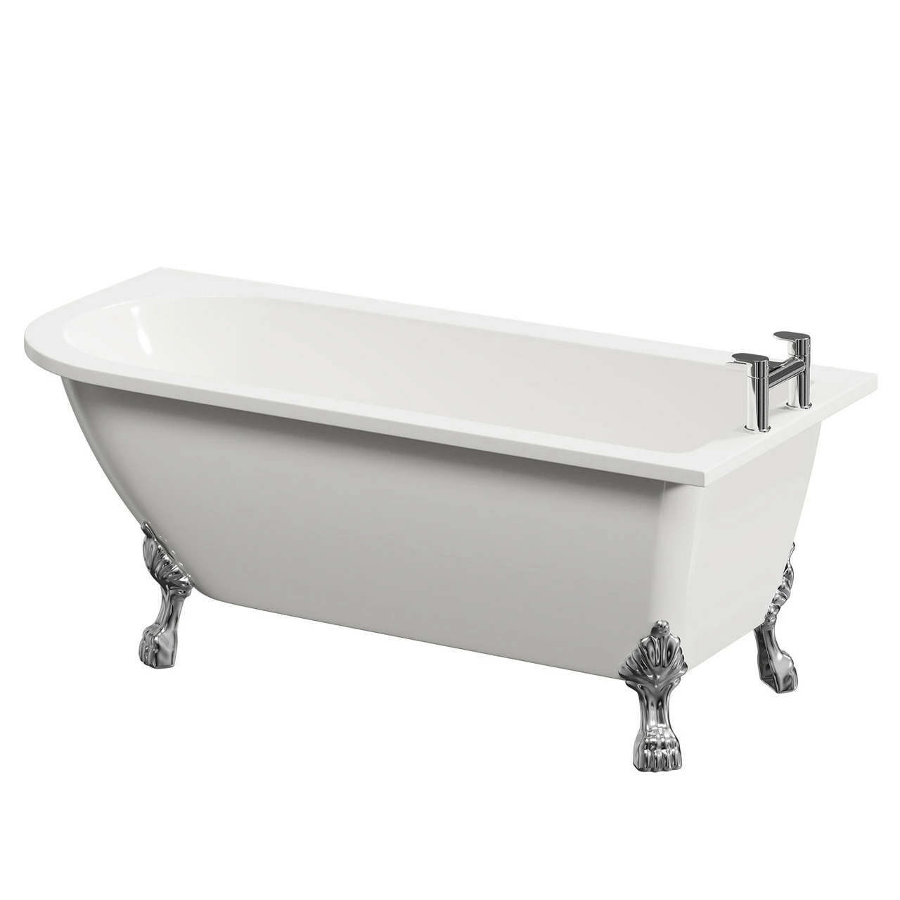 Windsor. Oxford 1700mm X 750mm Right Hand Single Ended Freestanding Shower Bath With Chrome Tiger Feet 3 Windsor. Oxford 1700mm X 750mm Right Hand Single Ended Freestanding Shower Bath With Chrome Tiger Feet