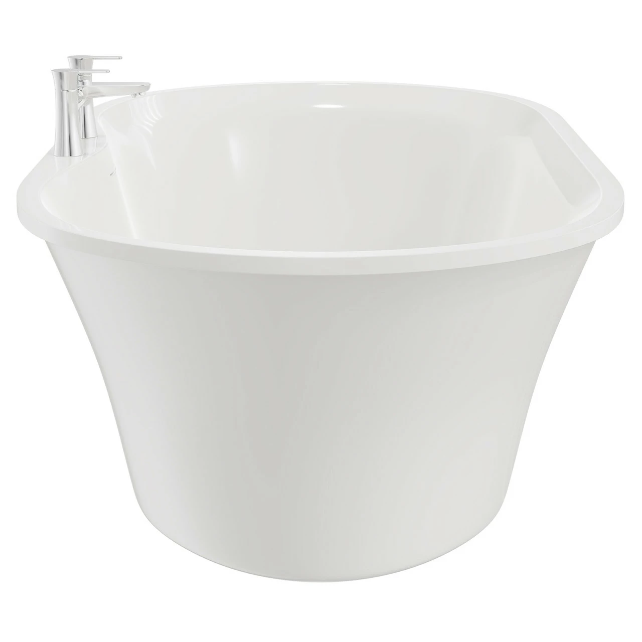 Pescara White 1660mm X 730mm Double Ended Freestanding Bath With White Waste 6 Pescara White 1660mm X 730mm Double Ended Freestanding Bath With White Waste - Image 4