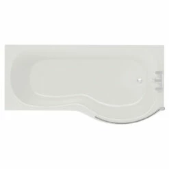 Plage 1500mm Right Hand P Shaped Shower Bath With Bath Screen And Front Bath Panel