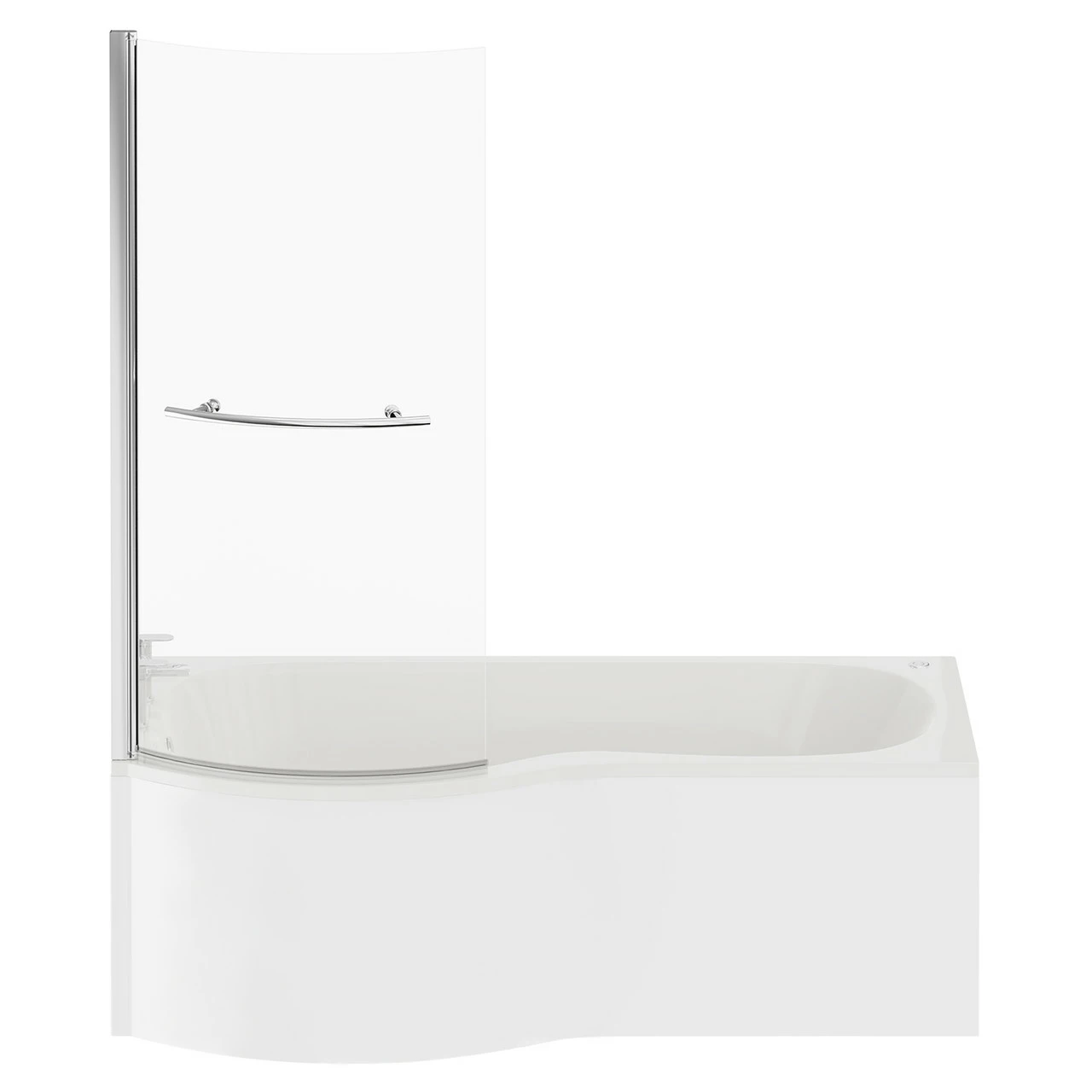 Plage 1700mm 12 Jet Chrome Easifit Left Hand P Shaped Spa Shower Bath With Towel Rail Bath Screen And Front Bath Panel 6 Plage 1700mm 12 Jet Chrome Easifit Left Hand P Shaped Spa Shower Bath With Towel Rail Bath Screen And Front Bath Panel - Image 4