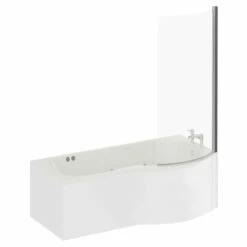 Plage 1700mm 12 Jet Chrome Flat Jet Right Hand P Shaped Whirlpool Shower Bath With Bath Screen And Front Bath Panel 10 Plage 1700mm 12 Jet Chrome Flat Jet Right Hand P Shaped Whirlpool Shower Bath With Bath Screen And Front Bath Panel -Wholesaledomestic Shop plage 1700mm 12 jet chrome flat jet right hand p shaped whirlpool shower bath with bath screen and front bath panel left 32490.1691438803