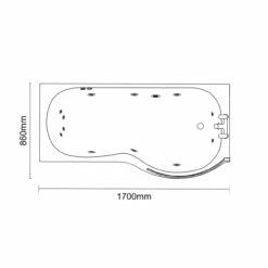 Plage 1700mm 12 Jet Chrome Flat Jet Right Hand P Shaped Whirlpool Shower Bath With Bath Screen And Front Bath Panel 13 Plage 1700mm 12 Jet Chrome Flat Jet Right Hand P Shaped Whirlpool Shower Bath With Bath Screen And Front Bath Panel -Wholesaledomestic Shop plage 1700mm 12 jet chrome flat jet right hand p shaped whirlpool shower bath with bath screen and front bath panel line 54662.1652542520