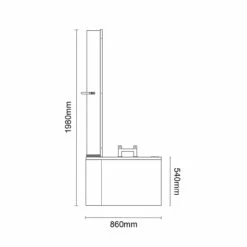 Plage 1700mm 12 Jet Chrome V-Tec Left Hand P Shaped Whirlpool Shower Bath With Towel Rail Bath Screen And Front Bath Panel -Wholesaledomestic Shop plage 1700mm 12 jet chrome v tec left hand p shaped whirlpool shower bath with towel rail bath screen and front bath panel line side 57817.1652445154