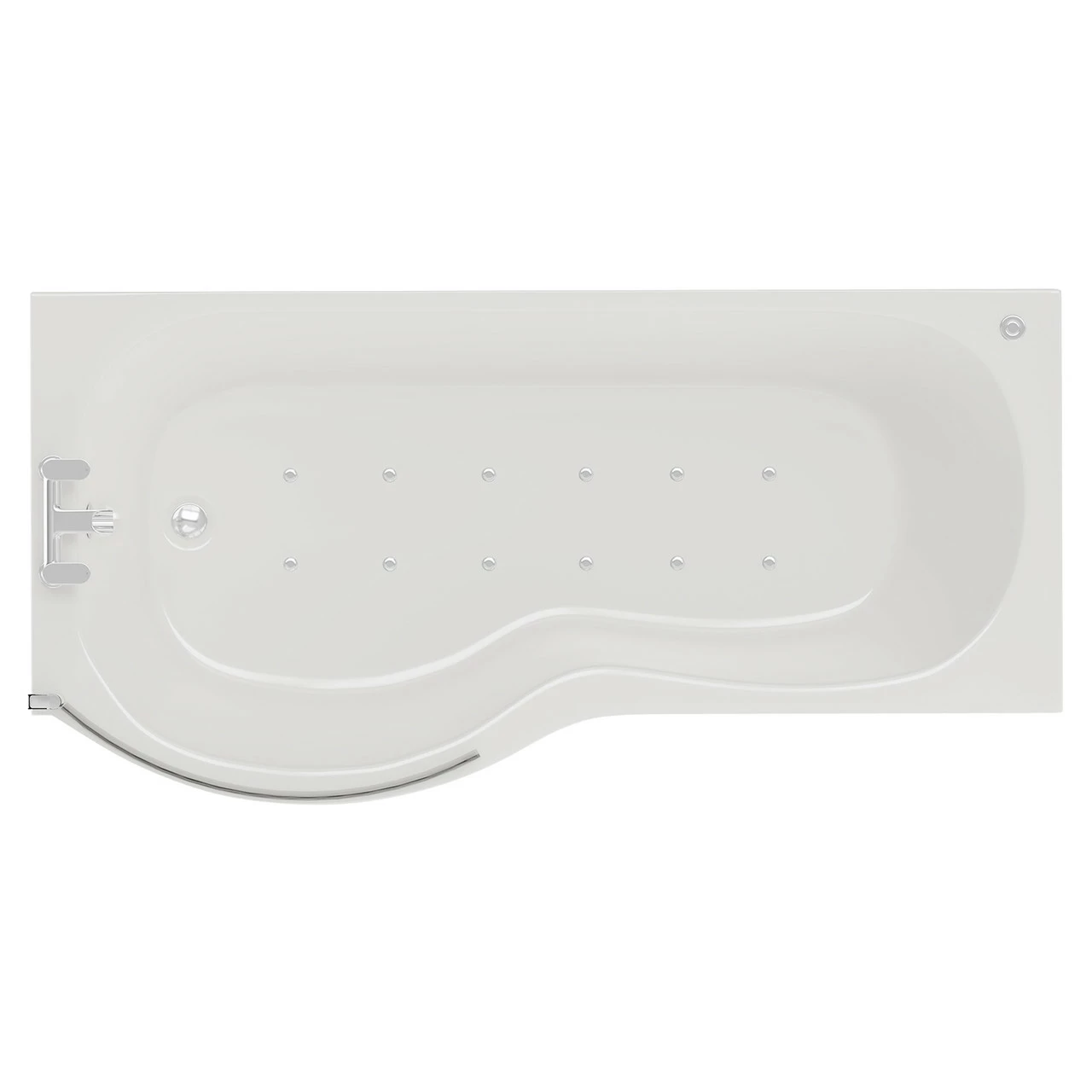 Plage 1700mm 12 Jet Easifit Left Hand P Shaped Spa Shower Bath With Bath Screen And Front Bath Panel 3 Plage 1700mm 12 Jet Easifit Left Hand P Shaped Spa Shower Bath With Bath Screen And Front Bath Panel
