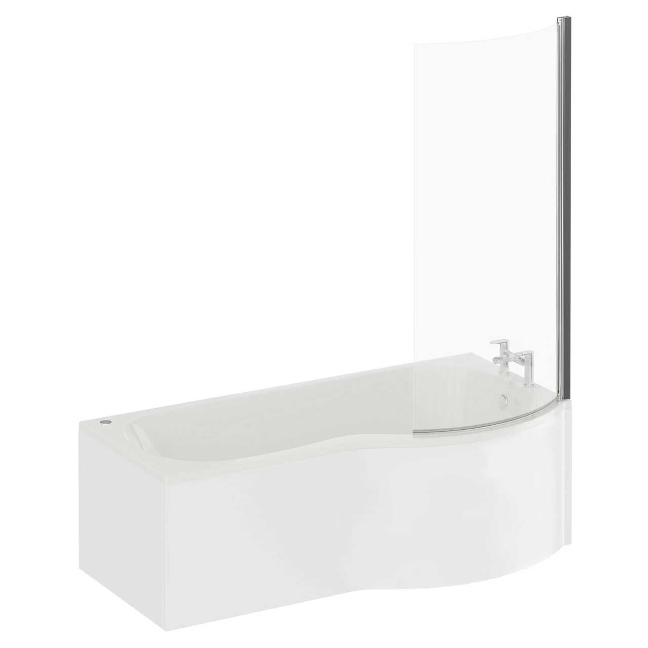 Plage 1700mm 12 Jet Easifit Right Hand P Shaped Spa Shower Bath With Bath Screen And Front Bath Panel - Image 3