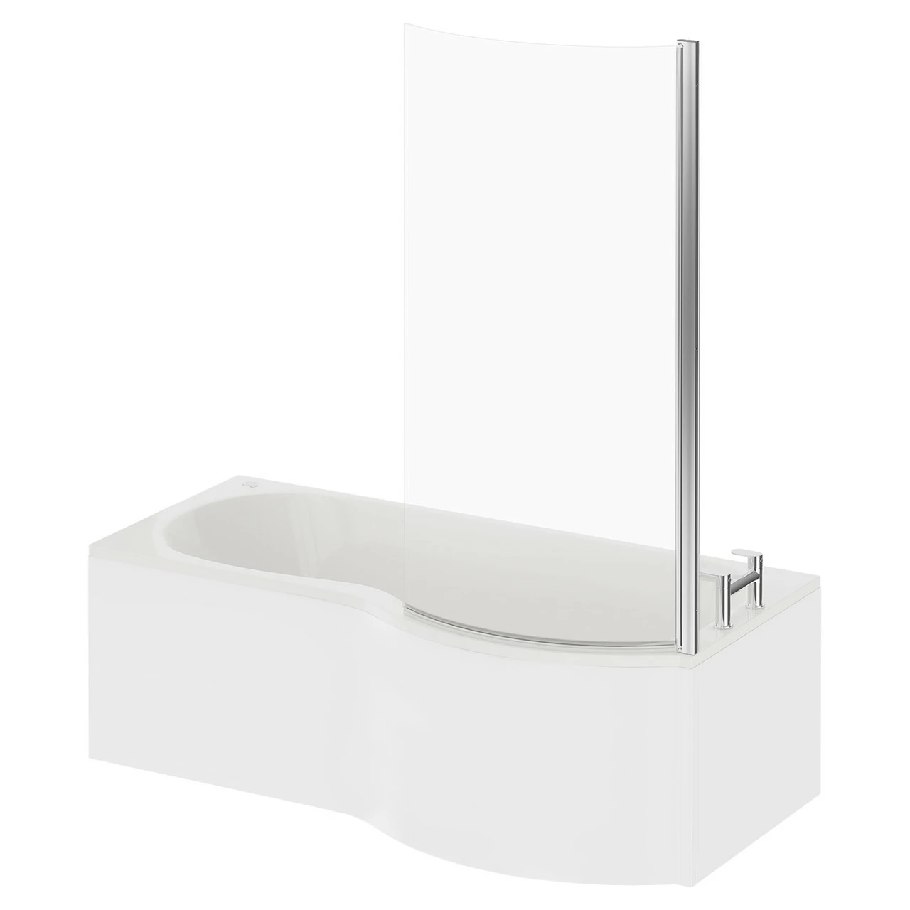 Plage 1700mm 12 Jet Easifit Right Hand P Shaped Spa Shower Bath With Bath Screen And Front Bath Panel - Image 2