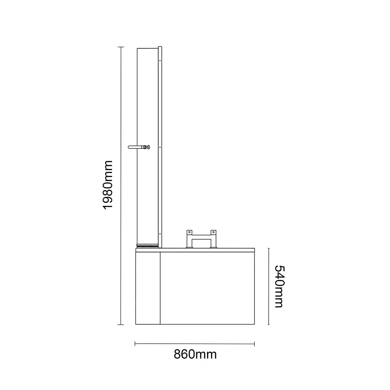 Plage 1700mm 6 Jet Chrome Flat Jet Left Hand P Shaped Whirlpool Shower Bath With Towel Rail Bath Screen And Front Bath Panel 8 Plage 1700mm 6 Jet Chrome Flat Jet Left Hand P Shaped Whirlpool Shower Bath With Towel Rail Bath Screen And Front Bath Panel - Image 6