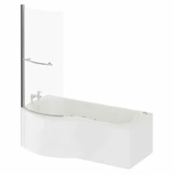 Plage 1700mm 6 Jet Chrome V-Tec Left Hand P Shaped Whirlpool Shower Bath With Towel Rail Bath Screen And Front Bath Panel 9 Plage 1700mm 6 Jet Chrome V-Tec Left Hand P Shaped Whirlpool Shower Bath With Towel Rail Bath Screen And Front Bath Panel -Wholesaledomestic Shop plage 1700mm 6 jet chrome v tec left hand p shaped whirlpool shower bath with towel rail bath screen and front bath panel right 98150.1691438804