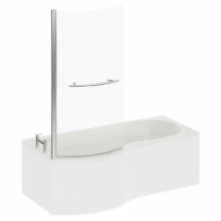 Plage 1700mm Left Hand P Shape Shower Bath With Towel Rail Bath Screen And Front Bath Panel -Wholesaledomestic Shop plage 1700mm left hand p shape shower bath with towel rail bath screen and front bath panel left 75568.1691438796