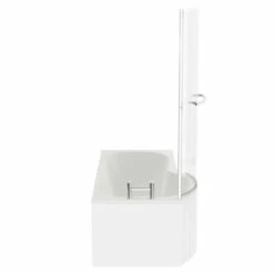 Plage 1700mm Left Hand P Shape Shower Bath With Towel Rail Bath Screen And Front Bath Panel -Wholesaledomestic Shop plage 1700mm left hand p shape shower bath with towel rail bath screen and front bath panel side 37081.1691438796