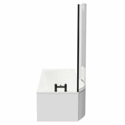 Plage 1700mm Left Hand P Shaped Shower Bath With Matt Black Bath Screen And White Acrylic Front Bath Panel 12 Plage 1700mm Left Hand P Shaped Shower Bath With Matt Black Bath Screen And White Acrylic Front Bath Panel -Wholesaledomestic Shop plage 1700mm left hand p shaped shower bath with matt black bath screen and white acrylic front bath panel side 21373.1691438795