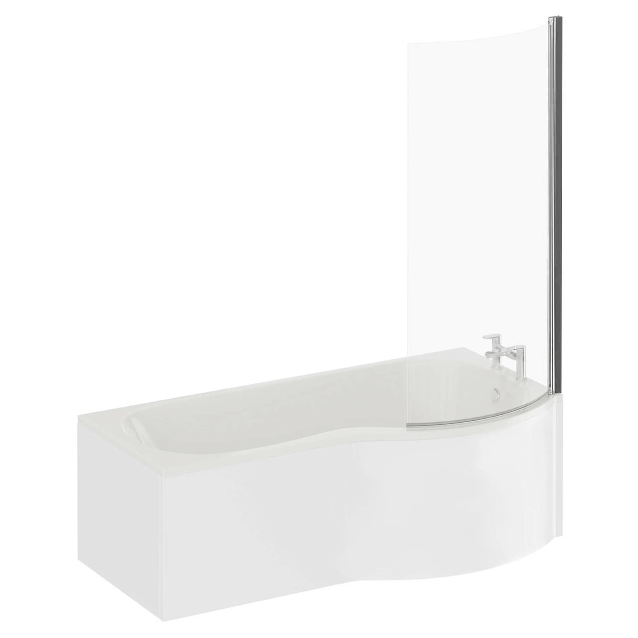 Plage 1700mm Right Hand P Shaped Shower Bath With Bath Screen And Front Bath Panel 5 Plage 1700mm Right Hand P Shaped Shower Bath With Bath Screen And Front Bath Panel - Image 3