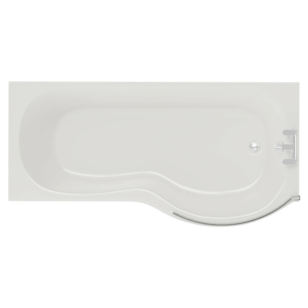 Plage 1700mm Right Hand P Shaped Shower Bath With Bath Screen And Front Bath Panel 3 Plage 1700mm Right Hand P Shaped Shower Bath With Bath Screen And Front Bath Panel