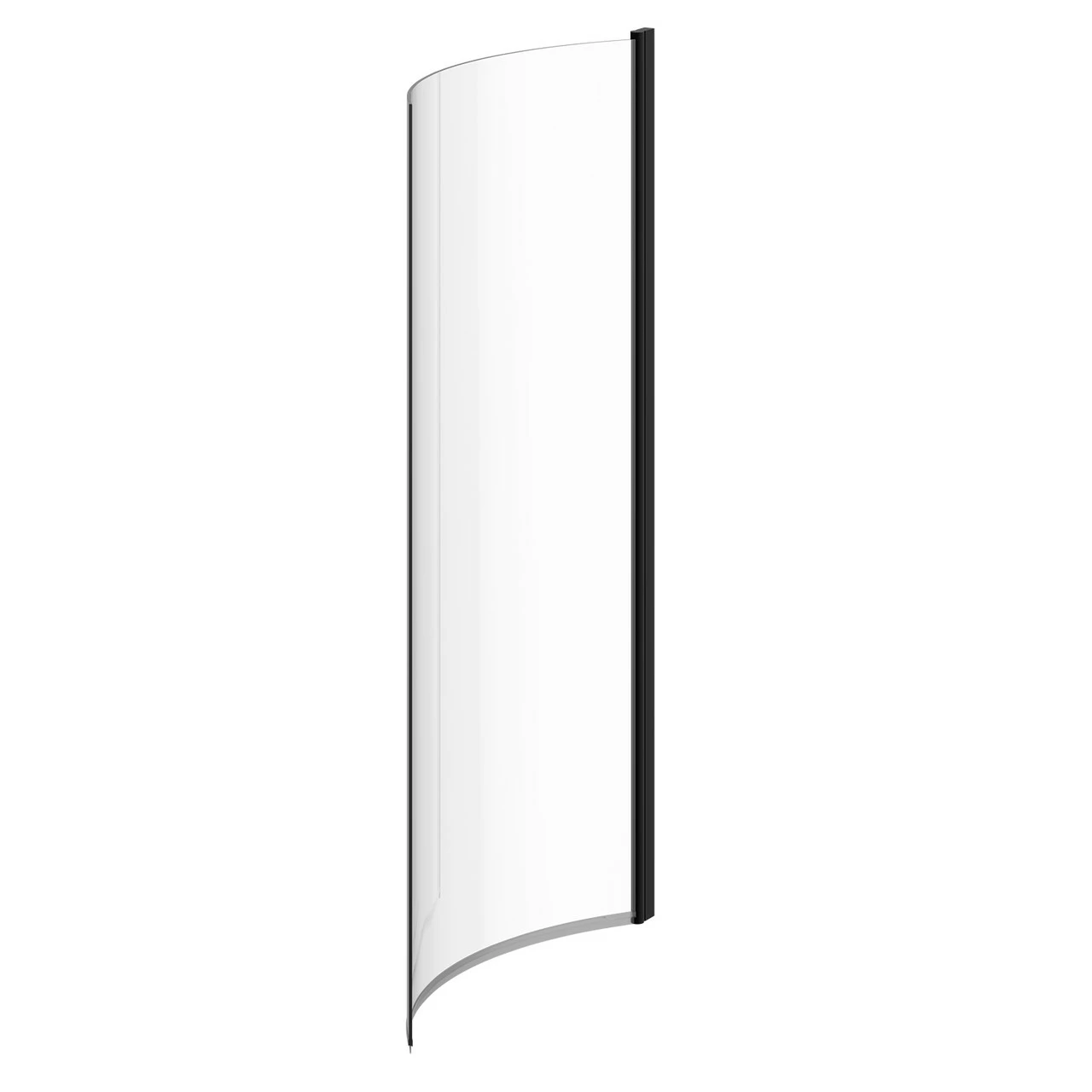Plage Matt Black 720mm Single Section Curved P Shaped Bath Shower Screen 3 Plage Matt Black 720mm Single Section Curved P Shaped Bath Shower Screen