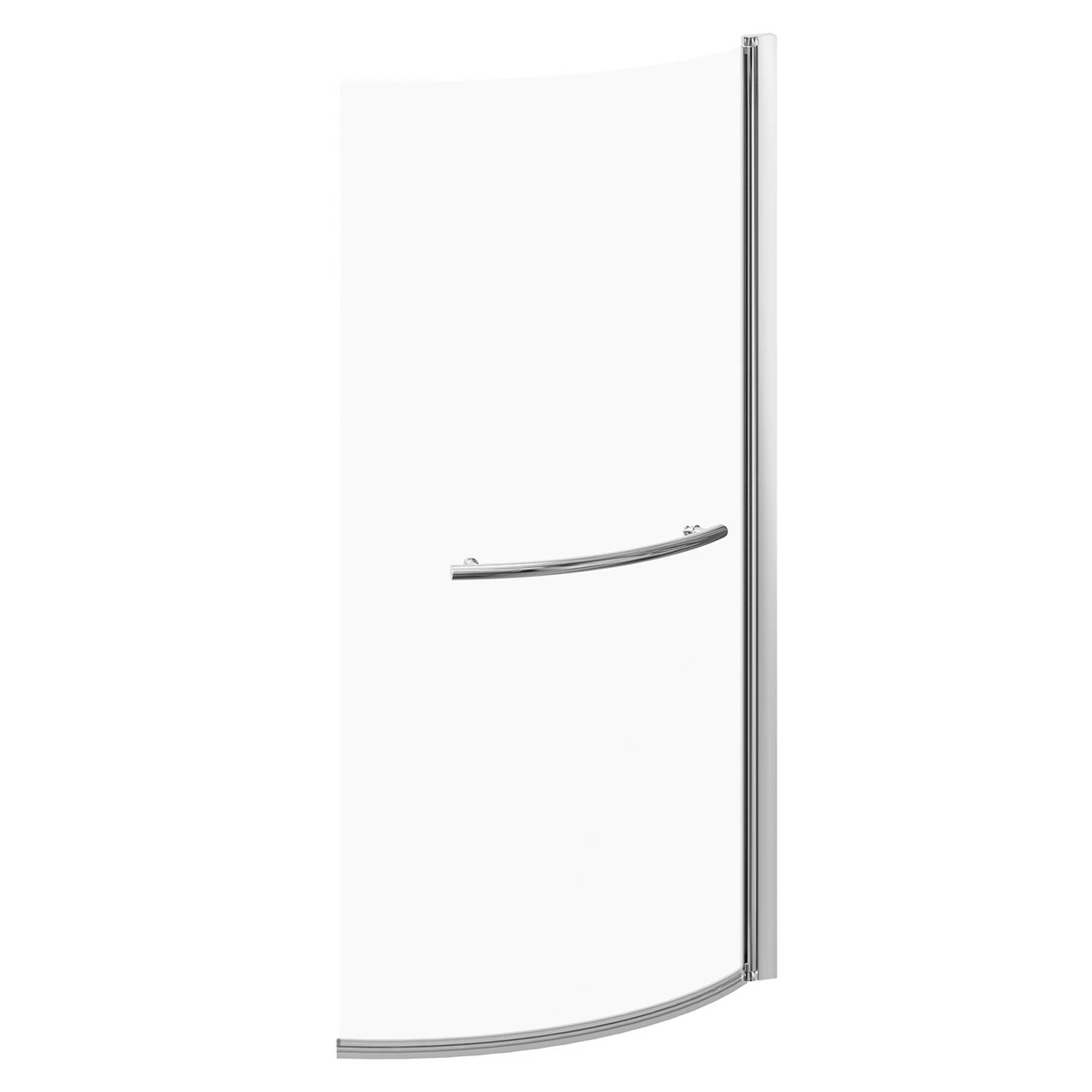 Plage Polished Chrome 720mm Single Section Curved P Shaped Bath Shower Screen With Towel Rail - Image 4