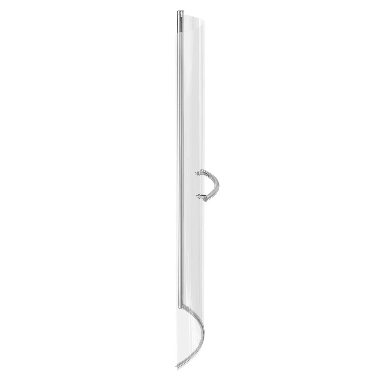 Plage Polished Chrome 720mm Single Section Curved P Shaped Bath Shower Screen With Towel Rail - Image 5
