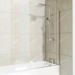 Polished Chrome 1250mm Right Hand Three Panel Infold Bath Shower Screen